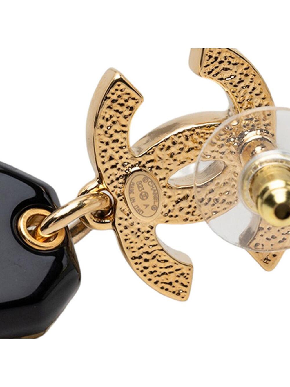 Chanel Cc Logo Stud Earrings Gold-Tone #287906C12B - Picture 3 of 3
